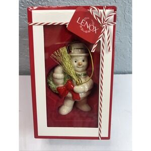 LENOX Snowman Ornament 3.5"Happy Holly Days New in Box